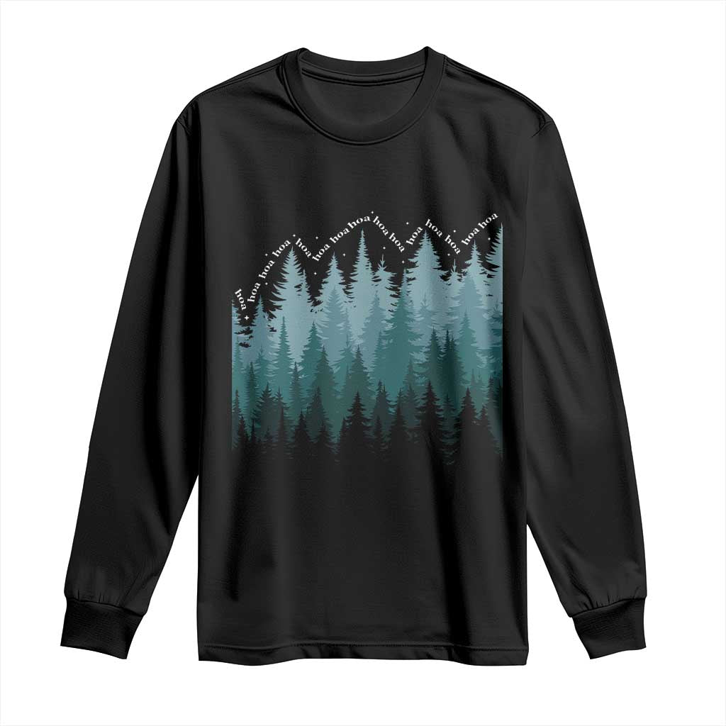 Hoa Hoa Hoa Long Sleeve Shirt Twilight Lover Pine Forest Cozy - Wonder Print Shop