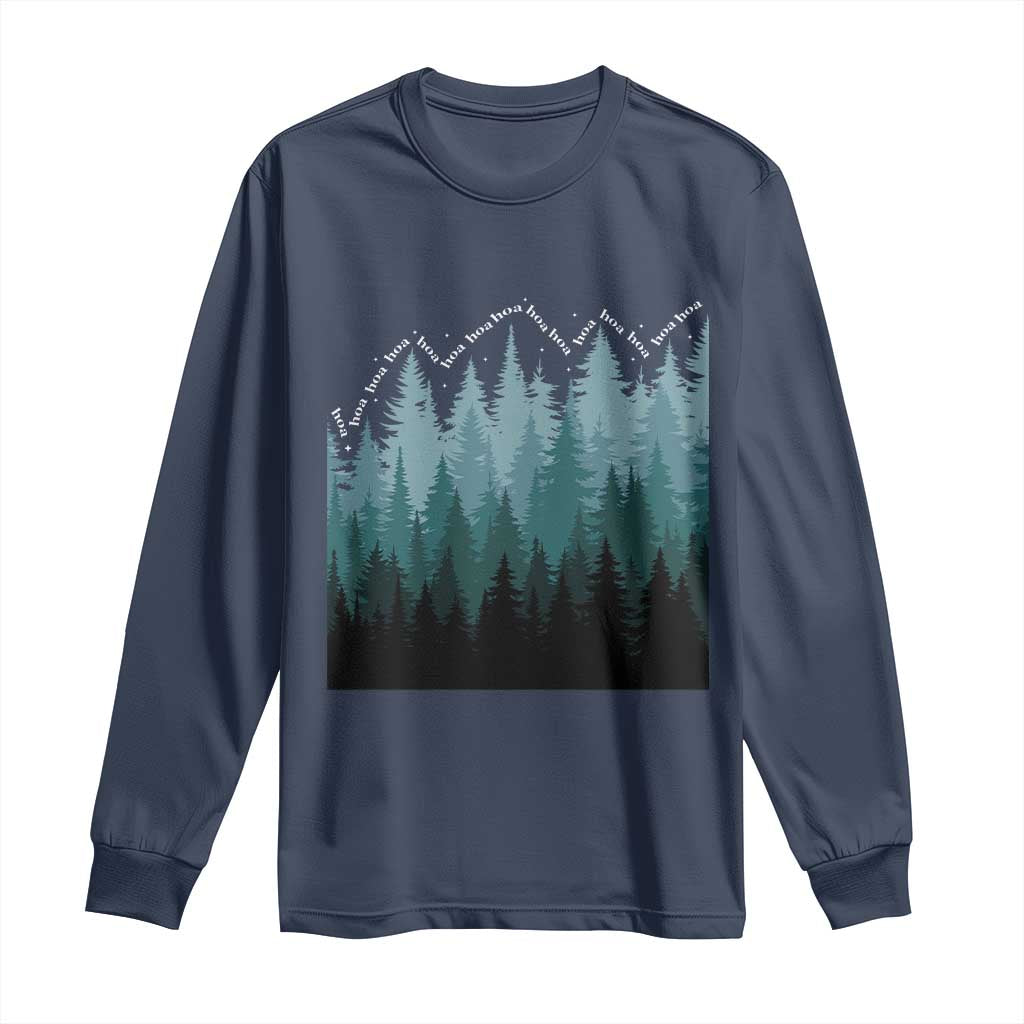 Hoa Hoa Hoa Long Sleeve Shirt Twilight Lover Pine Forest Cozy - Wonder Print Shop
