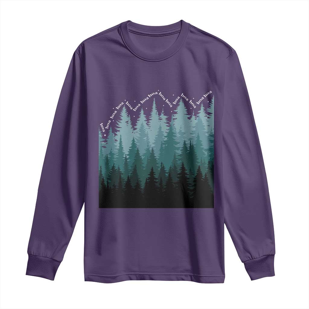 Hoa Hoa Hoa Long Sleeve Shirt Twilight Lover Pine Forest Cozy - Wonder Print Shop