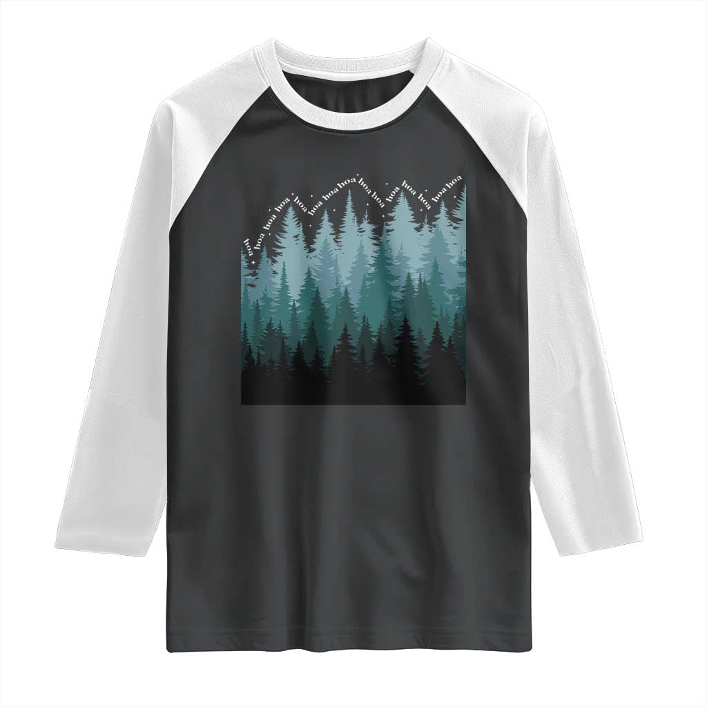 Hoa Hoa Hoa Raglan Shirt Twilight Lover Pine Forest Cozy - Wonder Print Shop