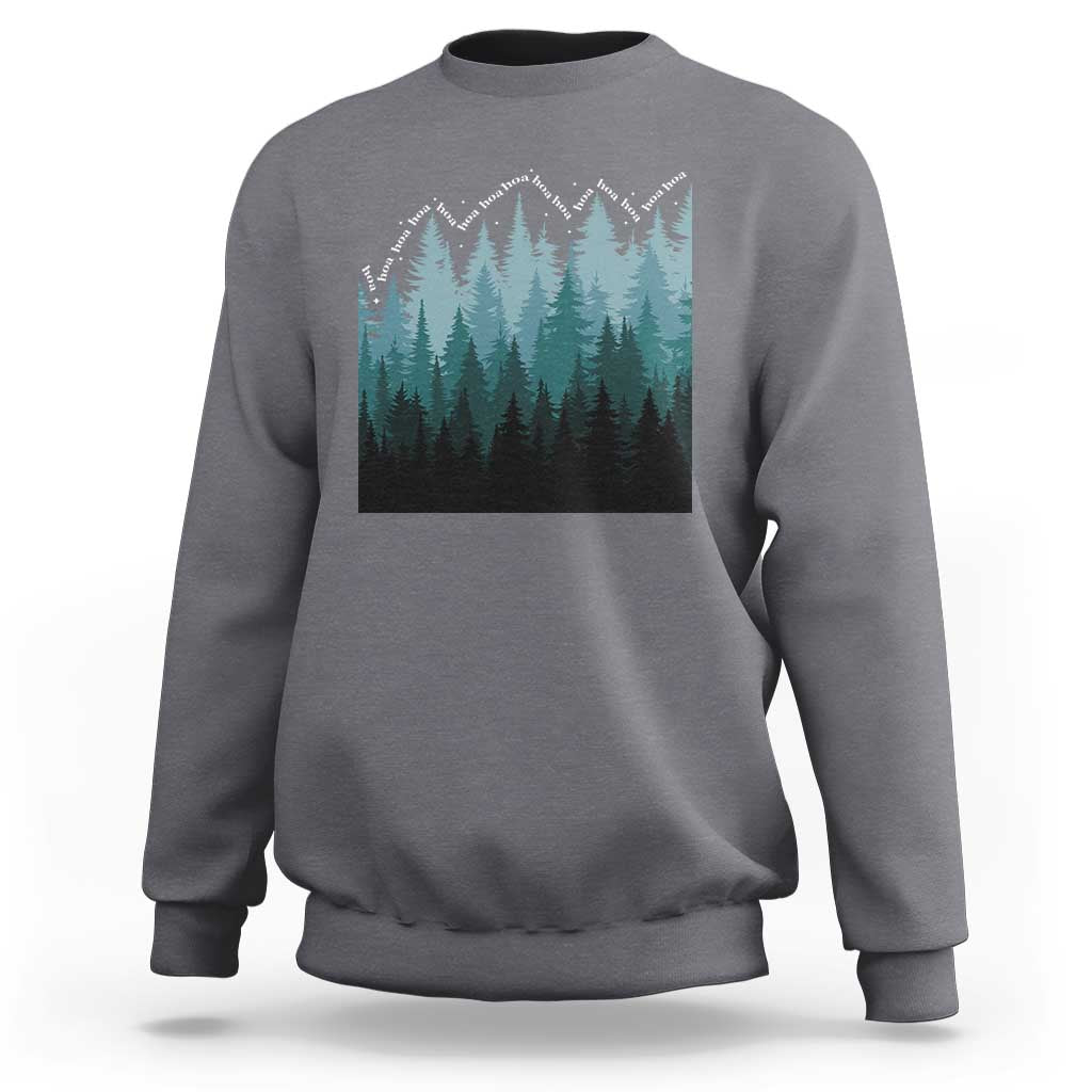 Hoa Hoa Hoa Sweatshirt Twilight Lover Pine Forest Cozy - Wonder Print Shop