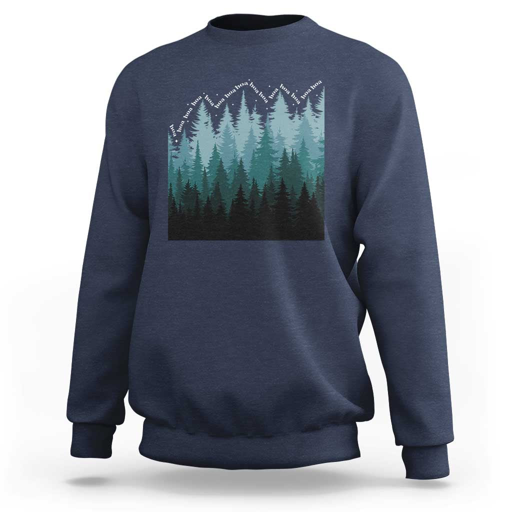 Hoa Hoa Hoa Sweatshirt Twilight Lover Pine Forest Cozy - Wonder Print Shop