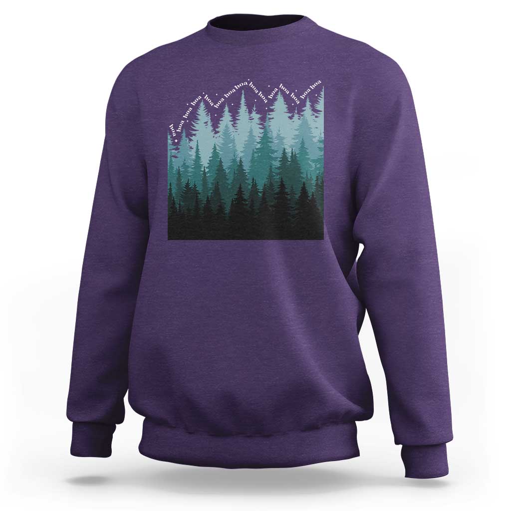 Hoa Hoa Hoa Sweatshirt Twilight Lover Pine Forest Cozy - Wonder Print Shop