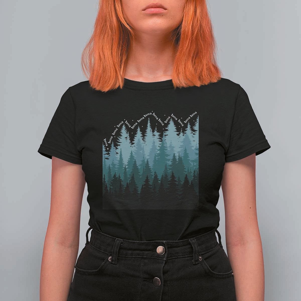 Hoa Hoa Hoa T Shirt For Women Twilight Lover Pine Forest Cozy - Wonder Print Shop