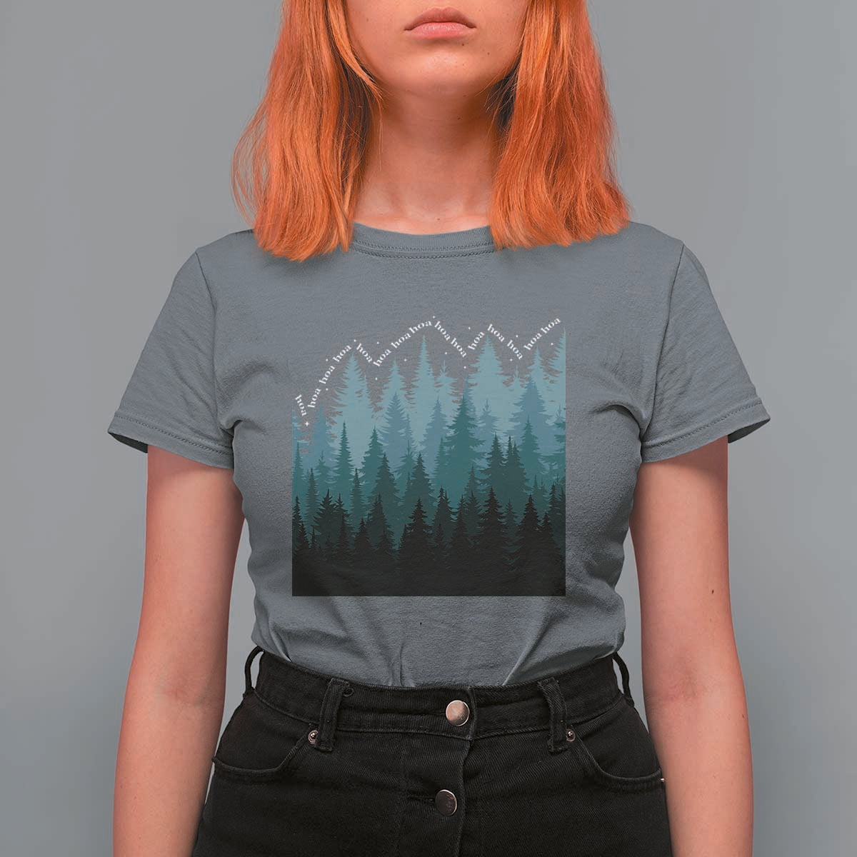 Hoa Hoa Hoa T Shirt For Women Twilight Lover Pine Forest Cozy - Wonder Print Shop