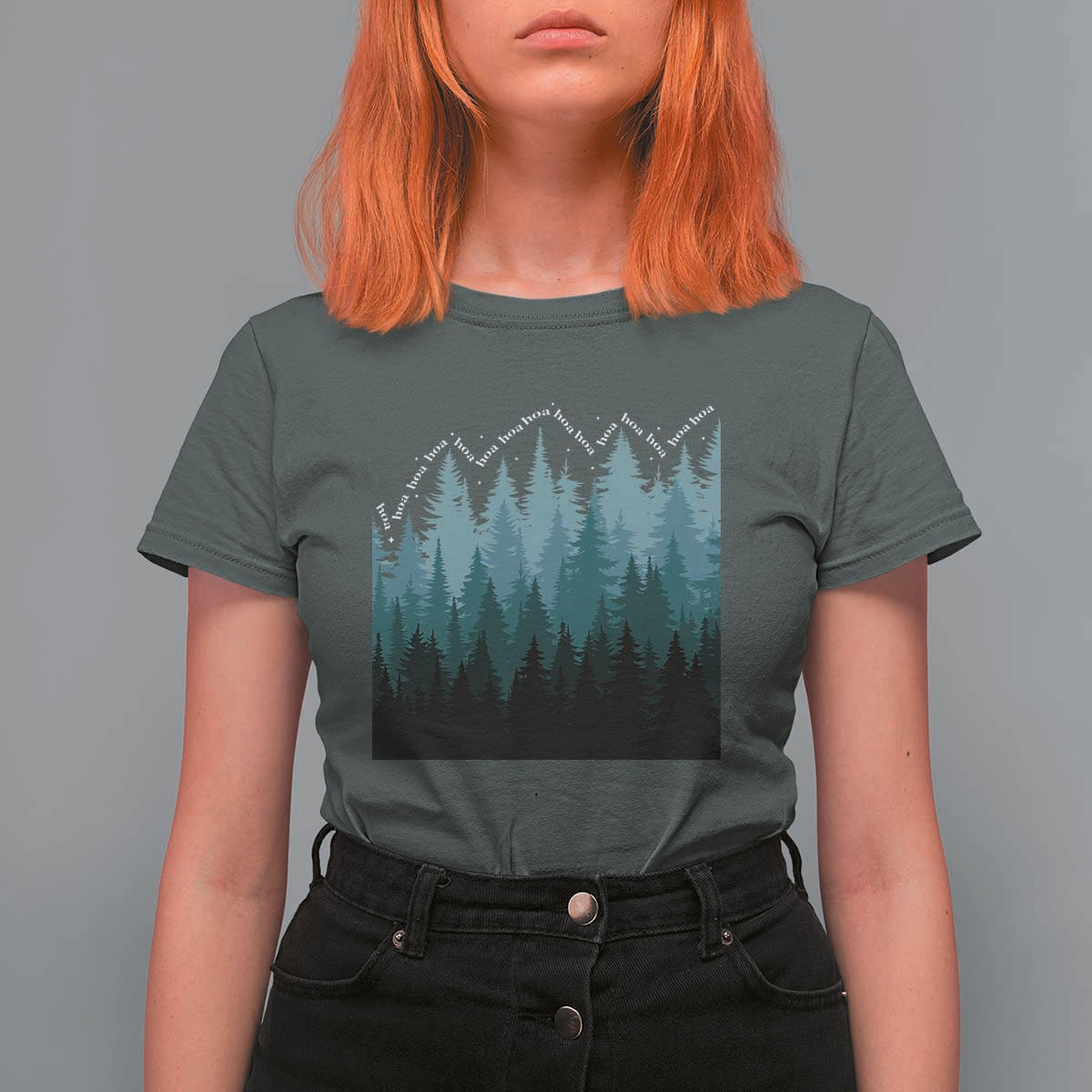 Hoa Hoa Hoa T Shirt For Women Twilight Lover Pine Forest Cozy - Wonder Print Shop