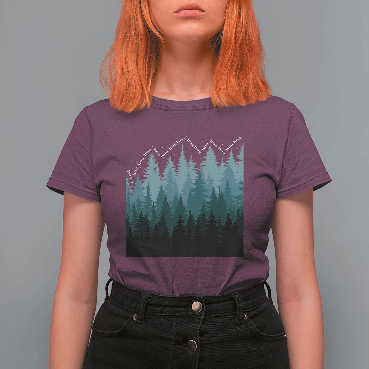 Hoa Hoa Hoa T Shirt For Women Twilight Lover Pine Forest Cozy - Wonder Print Shop