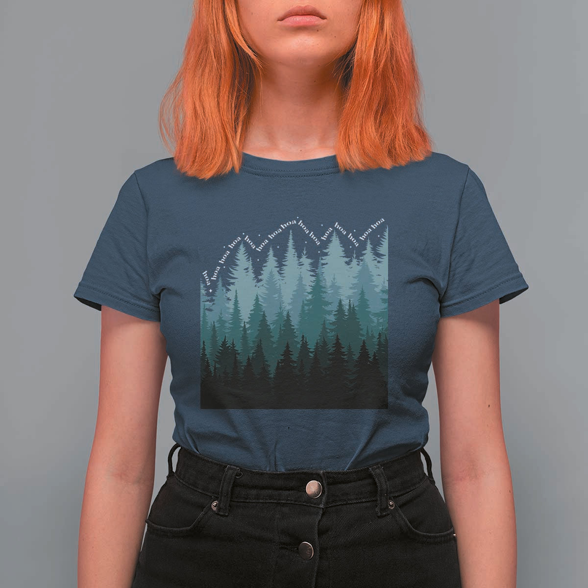 Hoa Hoa Hoa T Shirt For Women Twilight Lover Pine Forest Cozy - Wonder Print Shop