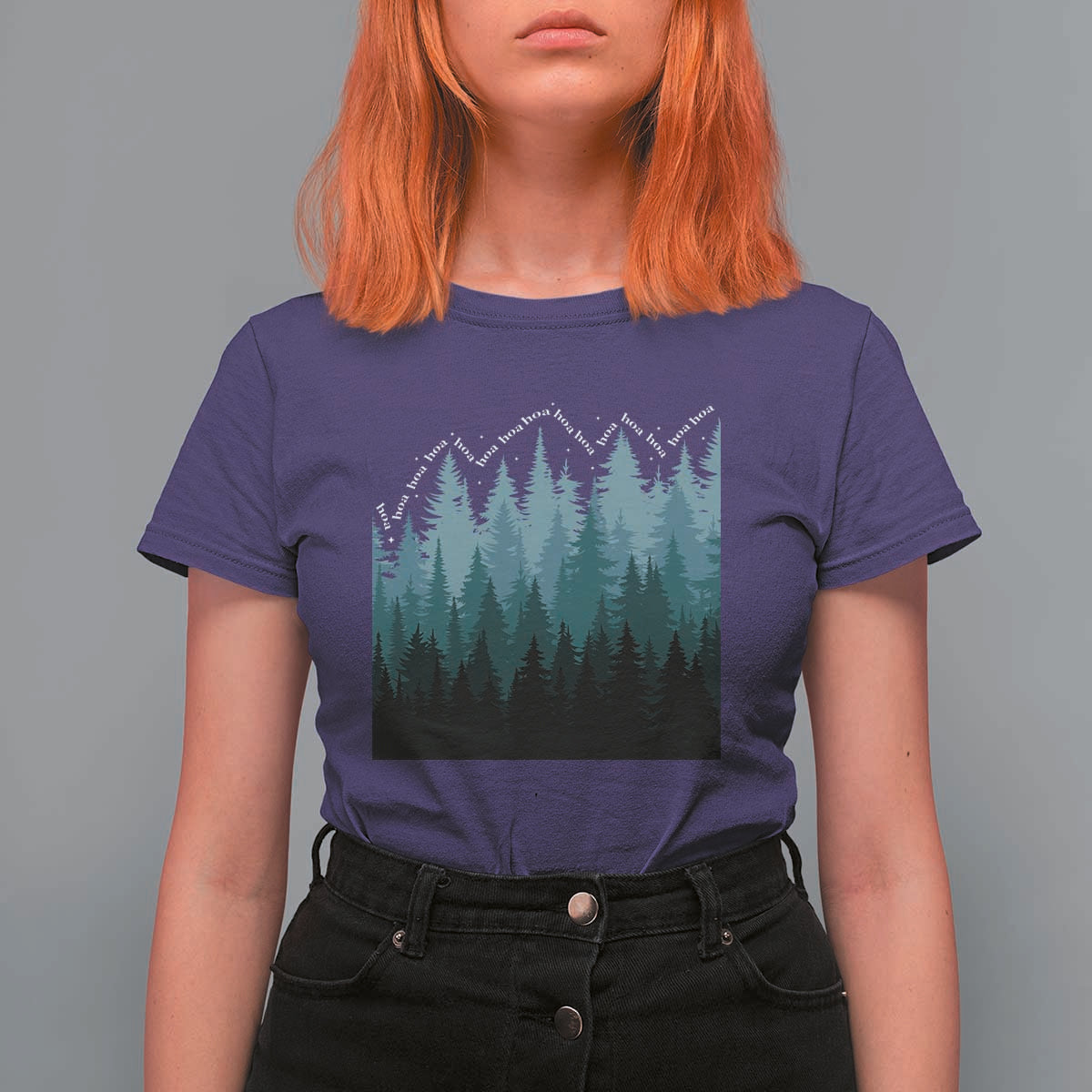 Hoa Hoa Hoa T Shirt For Women Twilight Lover Pine Forest Cozy - Wonder Print Shop