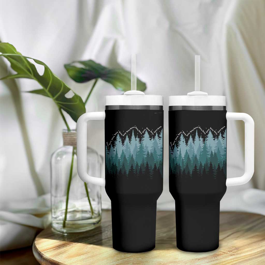 Hoa Hoa Hoa Tumbler With Handle Twilight Lover Pine Forest Cozy - Wonder Print Shop