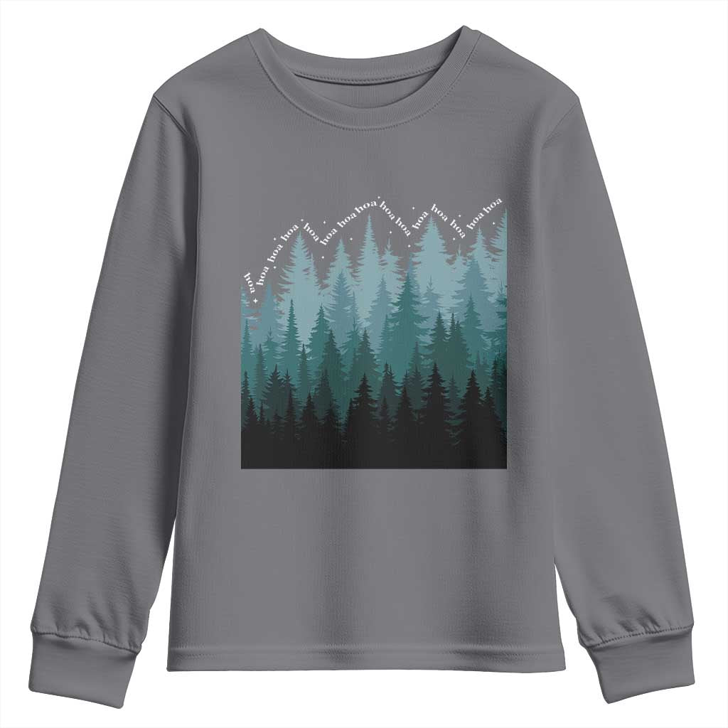 Hoa Hoa Hoa Youth Sweatshirt Twilight Lover Pine Forest Cozy - Wonder Print Shop