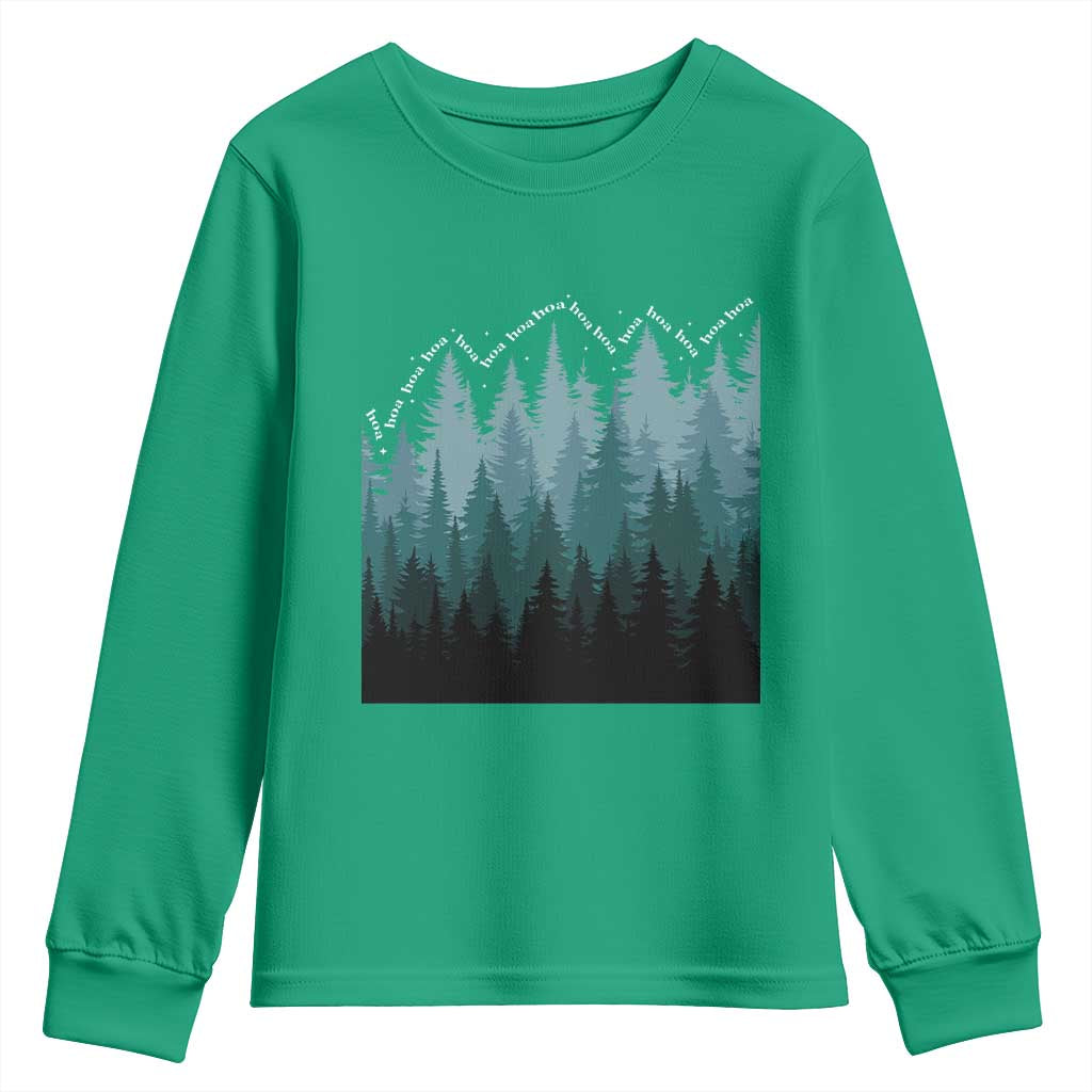 Hoa Hoa Hoa Youth Sweatshirt Twilight Lover Pine Forest Cozy - Wonder Print Shop
