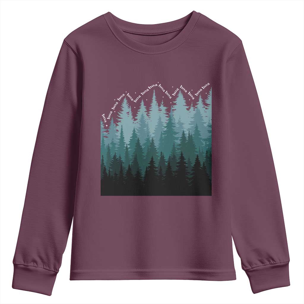 Hoa Hoa Hoa Youth Sweatshirt Twilight Lover Pine Forest Cozy - Wonder Print Shop