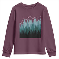Hoa Hoa Hoa Youth Sweatshirt Twilight Lover Pine Forest Cozy - Wonder Print Shop
