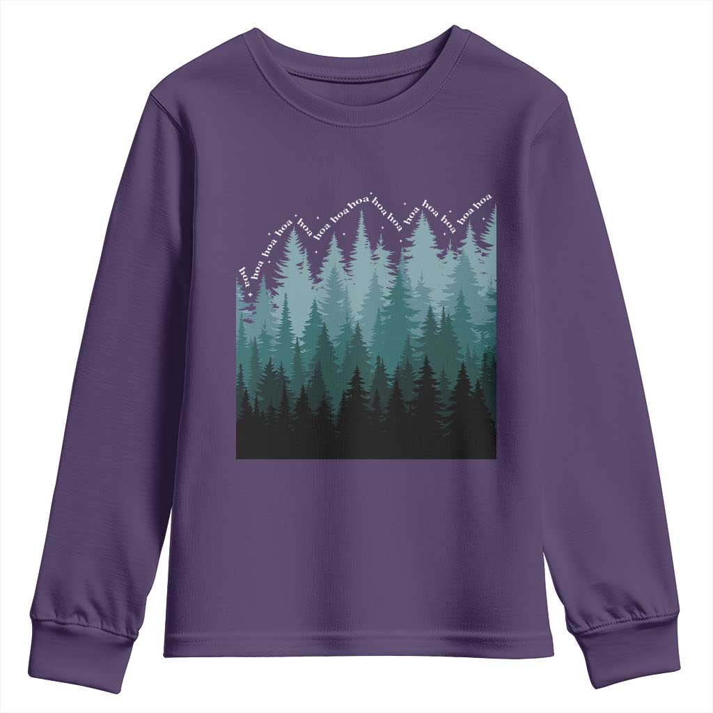 Hoa Hoa Hoa Youth Sweatshirt Twilight Lover Pine Forest Cozy - Wonder Print Shop
