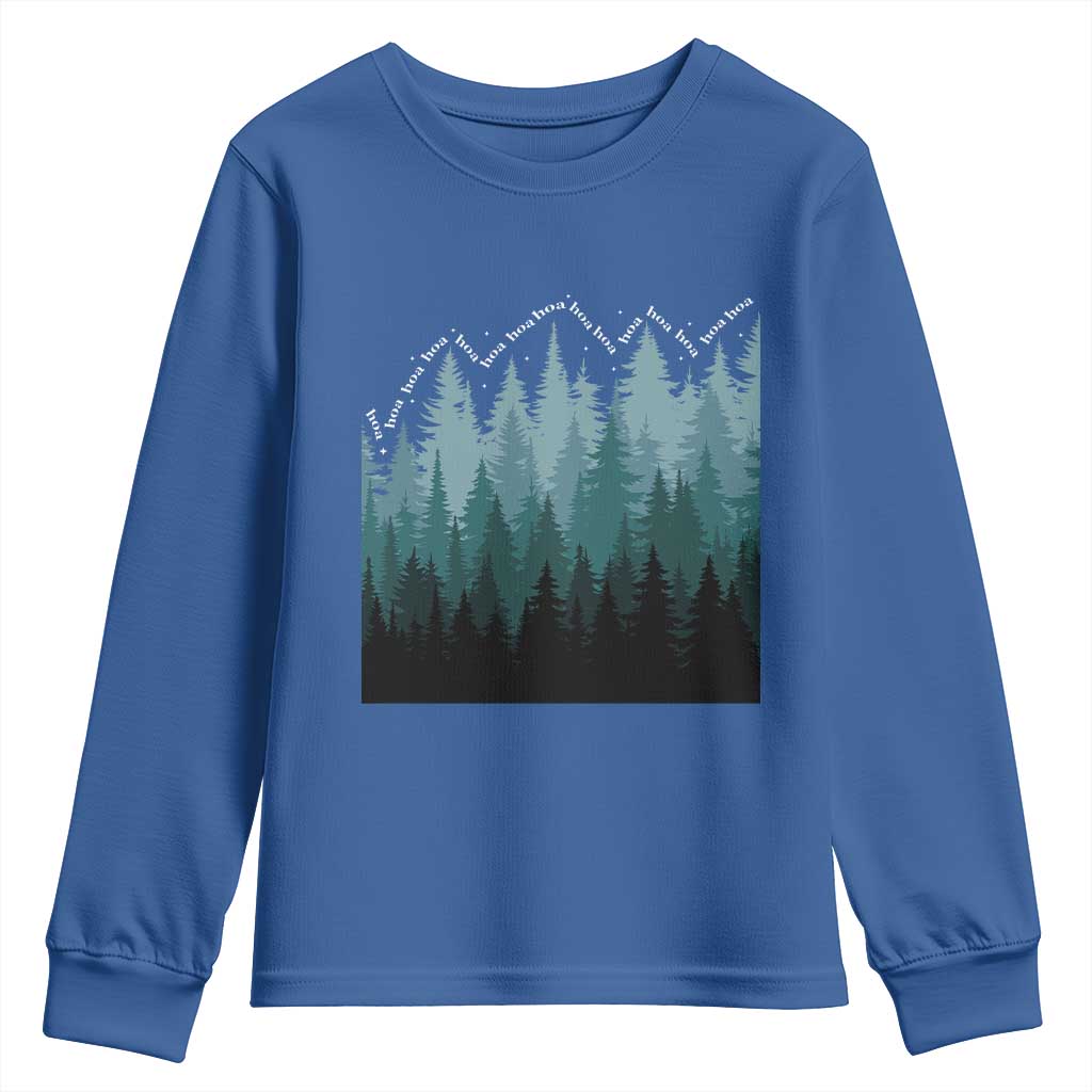 Hoa Hoa Hoa Youth Sweatshirt Twilight Lover Pine Forest Cozy - Wonder Print Shop