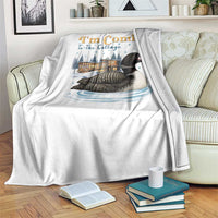 I Am Coming To The Cottage Throw Blanket Stupid Canadian Wolf Bird