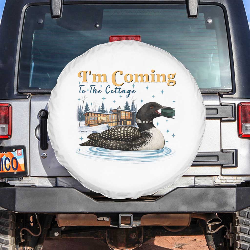 I Am Coming To The Cottage Spare Tire Cover Stupid Canadian Wolf Bird