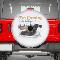 I Am Coming To The Cottage Spare Tire Cover Stupid Canadian Wolf Bird