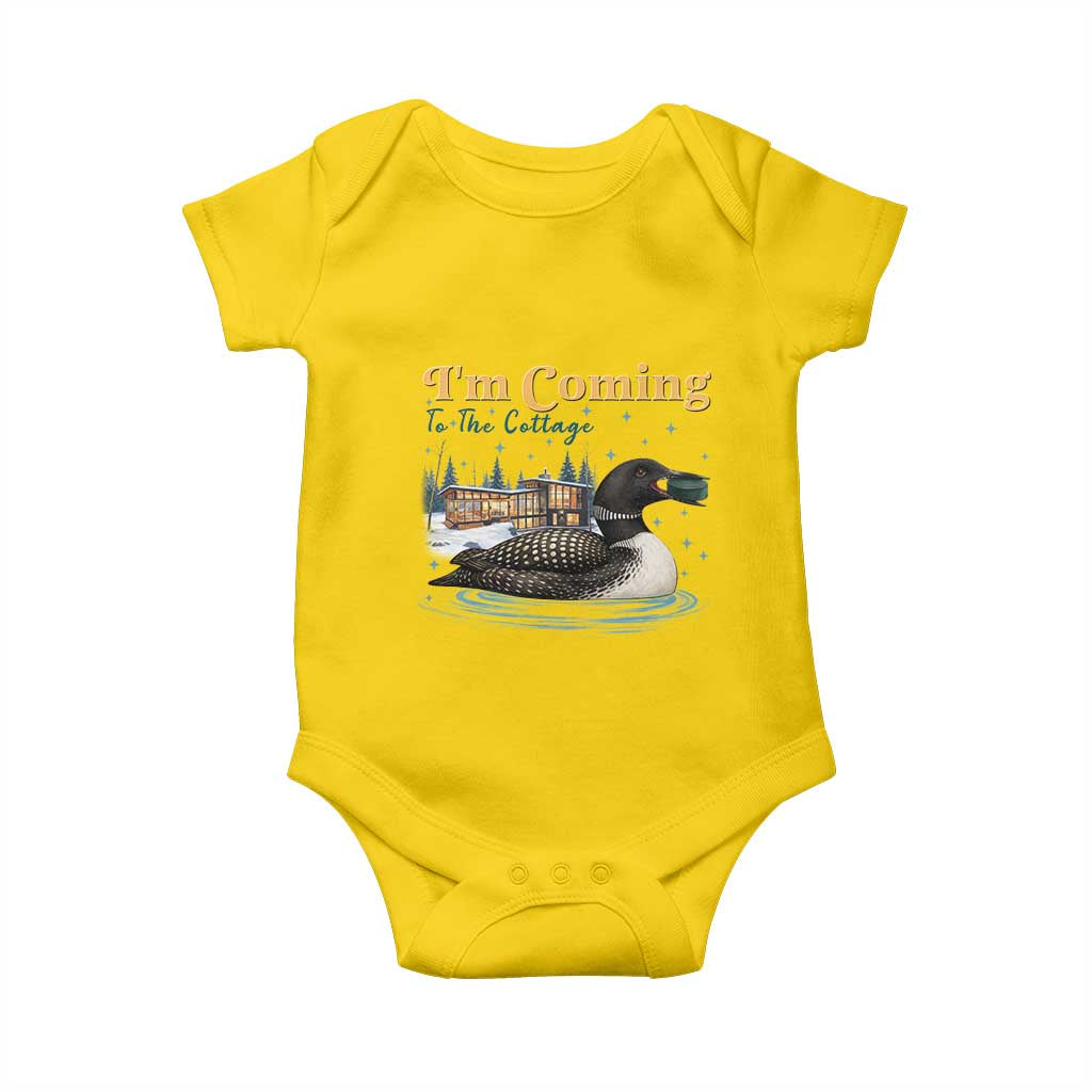 I Am Coming To The Cottage Baby Onesie Stupid Canadian Wolf Bird