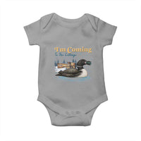 I Am Coming To The Cottage Baby Onesie Stupid Canadian Wolf Bird