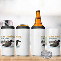 I Am Coming To The Cottage 4 in 1 Can Cooler Tumbler Stupid Canadian Wolf Bird