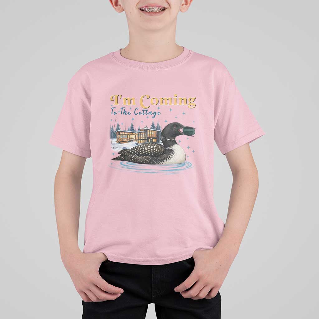 I Am Coming To The Cottage T Shirt For Kid Stupid Canadian Wolf Bird
