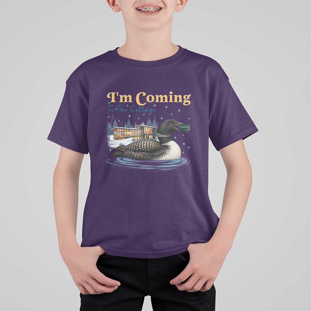 I Am Coming To The Cottage T Shirt For Kid Stupid Canadian Wolf Bird