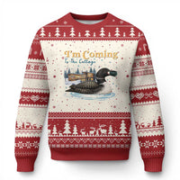 I Am Coming To The Cottage Ugly Christmas Sweater Stupid Canadian Wolf Bird