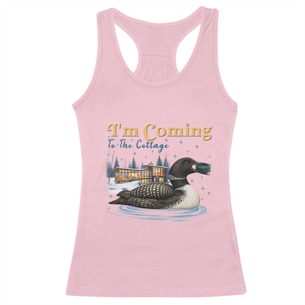 I Am Coming To The Cottage Racerback Tank Top Stupid Canadian Wolf Bird
