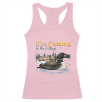 I Am Coming To The Cottage Racerback Tank Top Stupid Canadian Wolf Bird