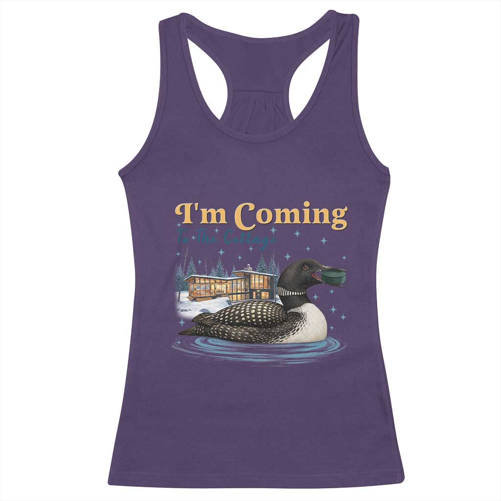 I Am Coming To The Cottage Racerback Tank Top Stupid Canadian Wolf Bird