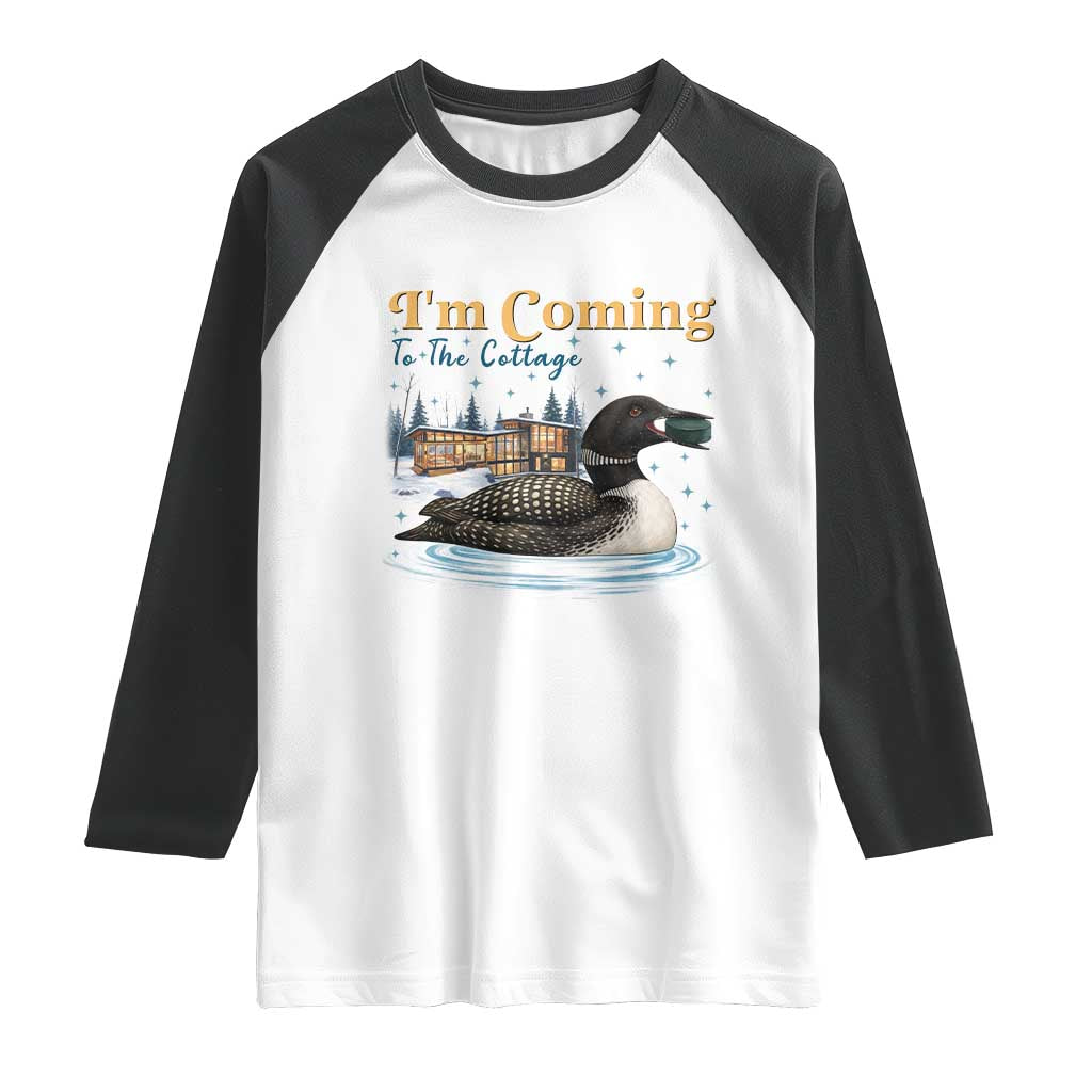 I Am Coming To The Cottage Raglan Shirt Stupid Canadian Wolf Bird