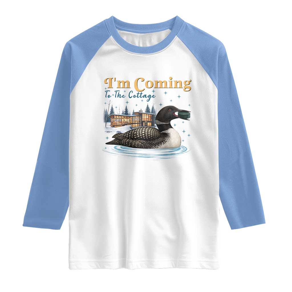 I Am Coming To The Cottage Raglan Shirt Stupid Canadian Wolf Bird