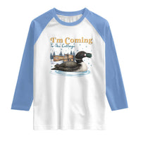 I Am Coming To The Cottage Raglan Shirt Stupid Canadian Wolf Bird