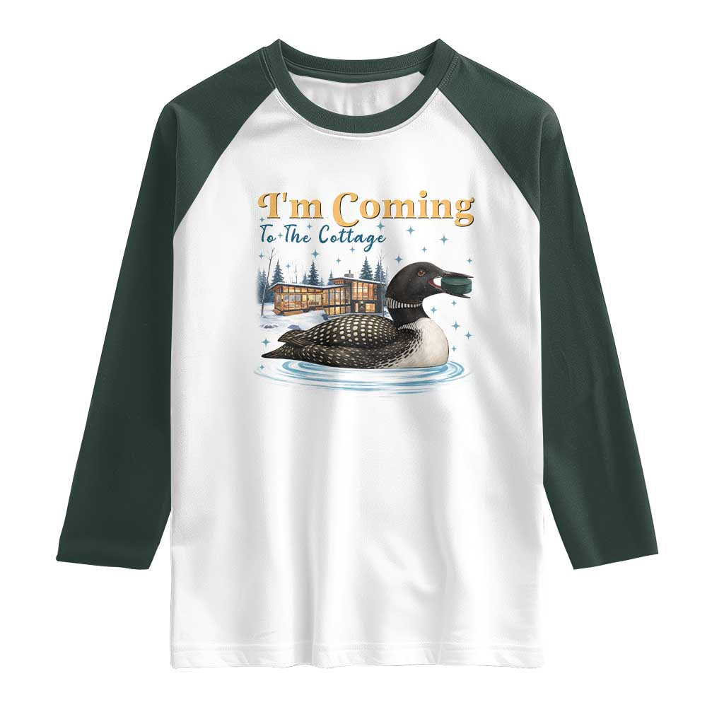 I Am Coming To The Cottage Raglan Shirt Stupid Canadian Wolf Bird