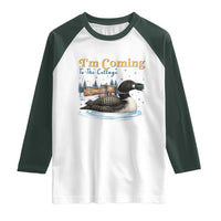 I Am Coming To The Cottage Raglan Shirt Stupid Canadian Wolf Bird
