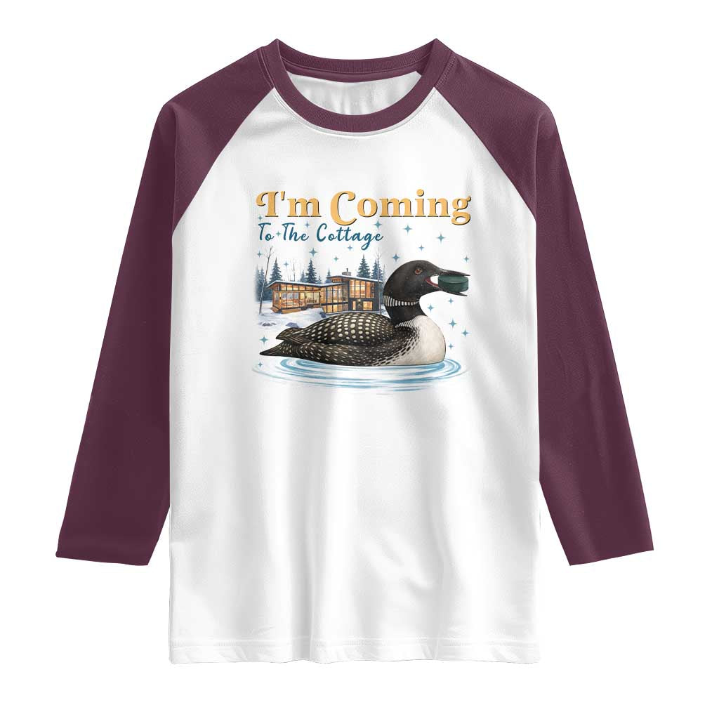 I Am Coming To The Cottage Raglan Shirt Stupid Canadian Wolf Bird