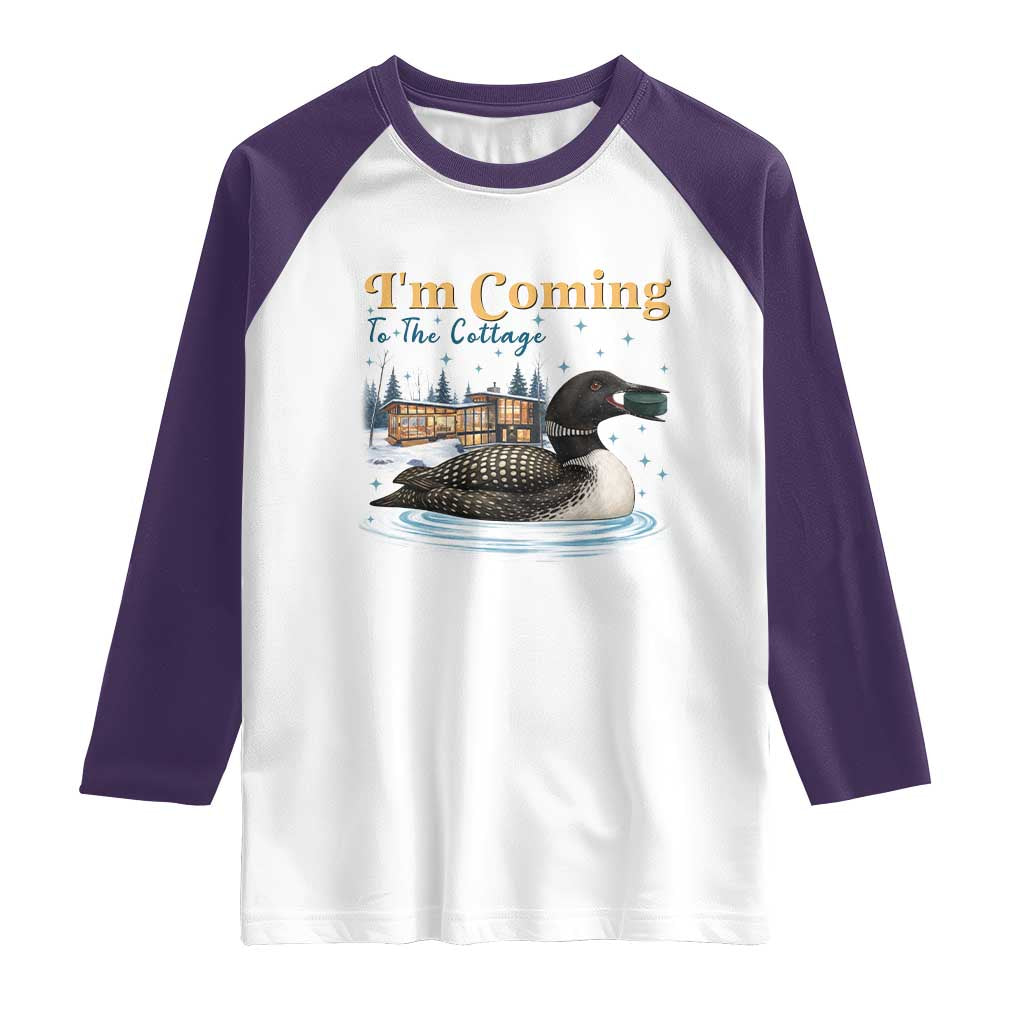 I Am Coming To The Cottage Raglan Shirt Stupid Canadian Wolf Bird
