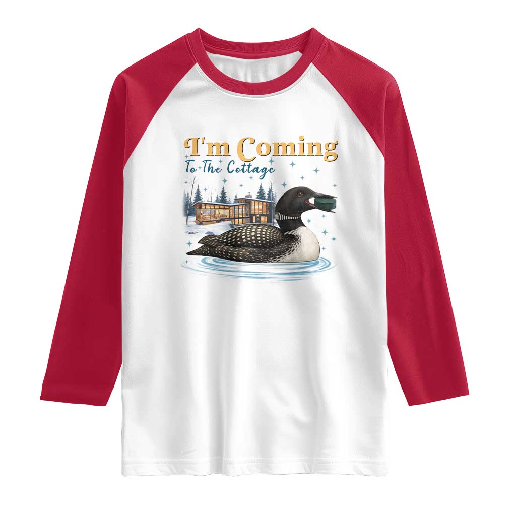 I Am Coming To The Cottage Raglan Shirt Stupid Canadian Wolf Bird
