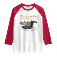 I Am Coming To The Cottage Raglan Shirt Stupid Canadian Wolf Bird