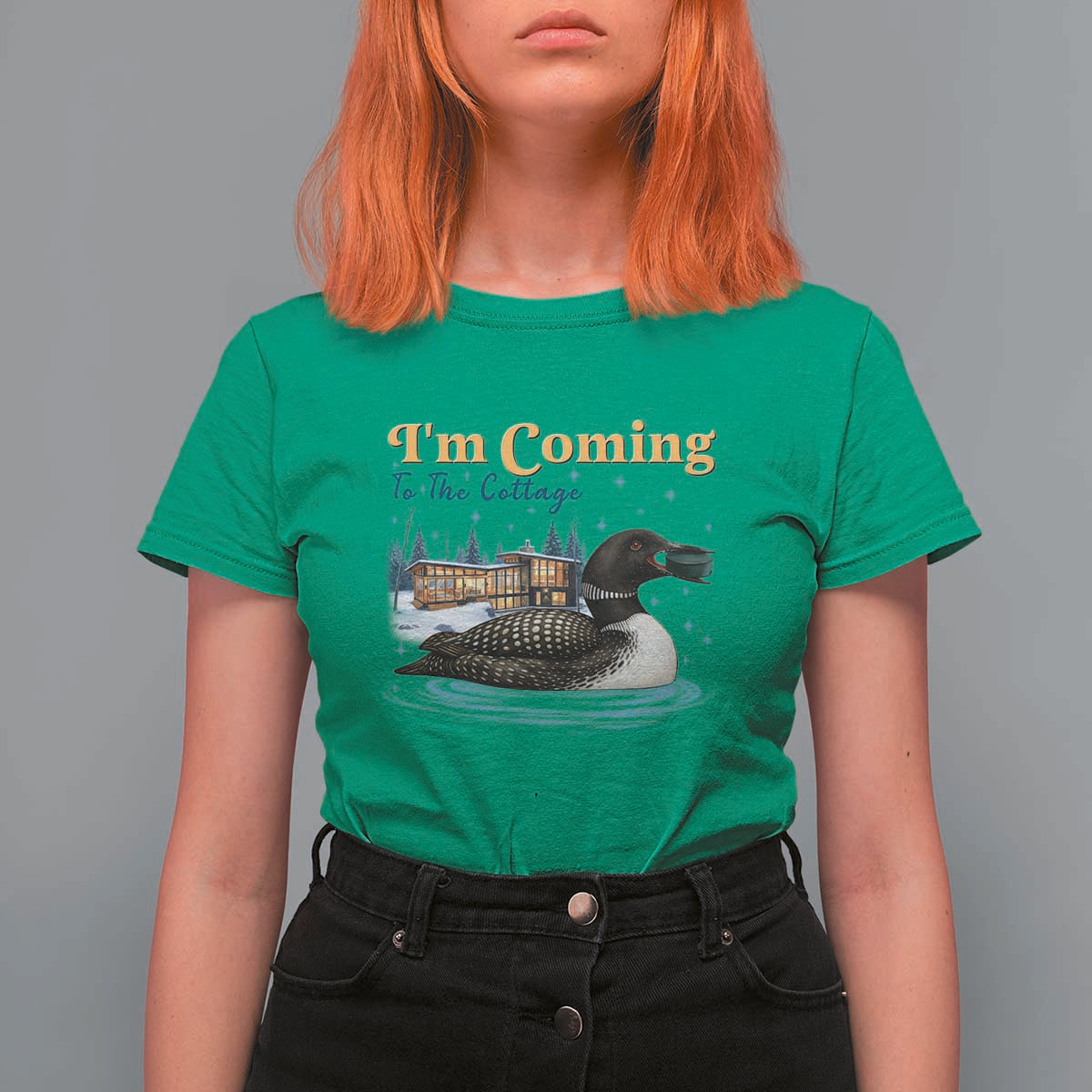 I Am Coming To The Cottage T Shirt For Women Stupid Canadian Wolf Bird