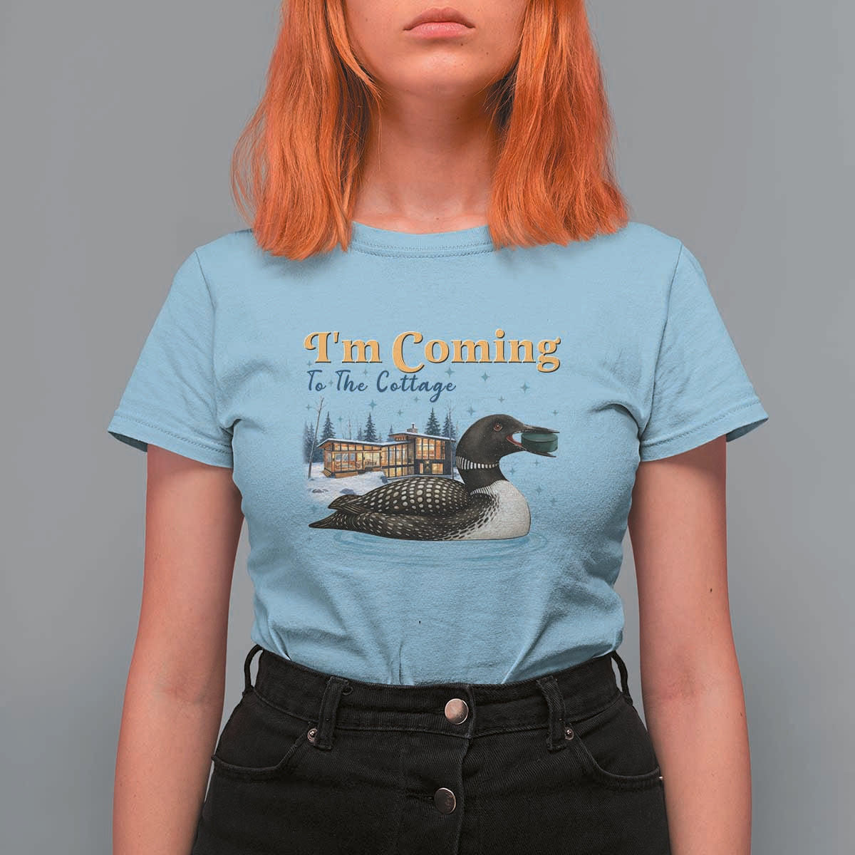 I Am Coming To The Cottage T Shirt For Women Stupid Canadian Wolf Bird