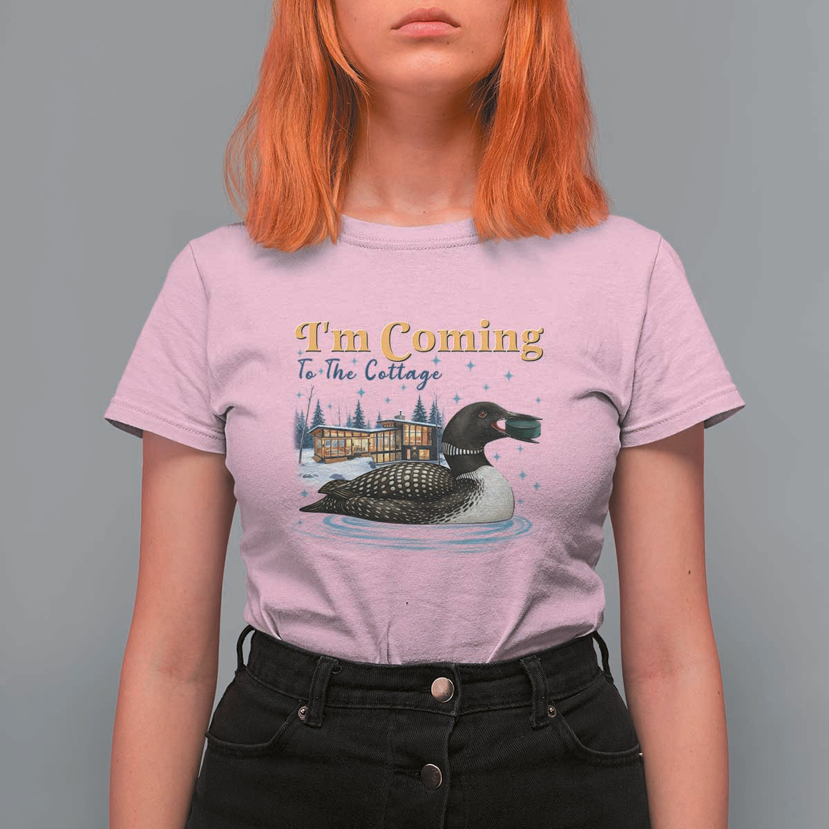 I Am Coming To The Cottage T Shirt For Women Stupid Canadian Wolf Bird
