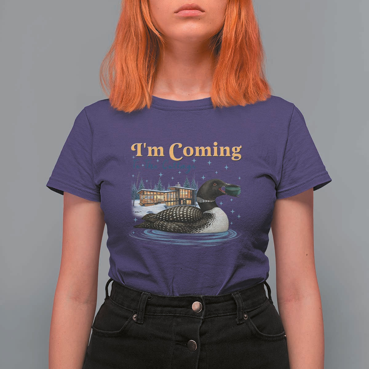 I Am Coming To The Cottage T Shirt For Women Stupid Canadian Wolf Bird