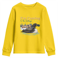 I Am Coming To The Cottage Youth Sweatshirt Stupid Canadian Wolf Bird