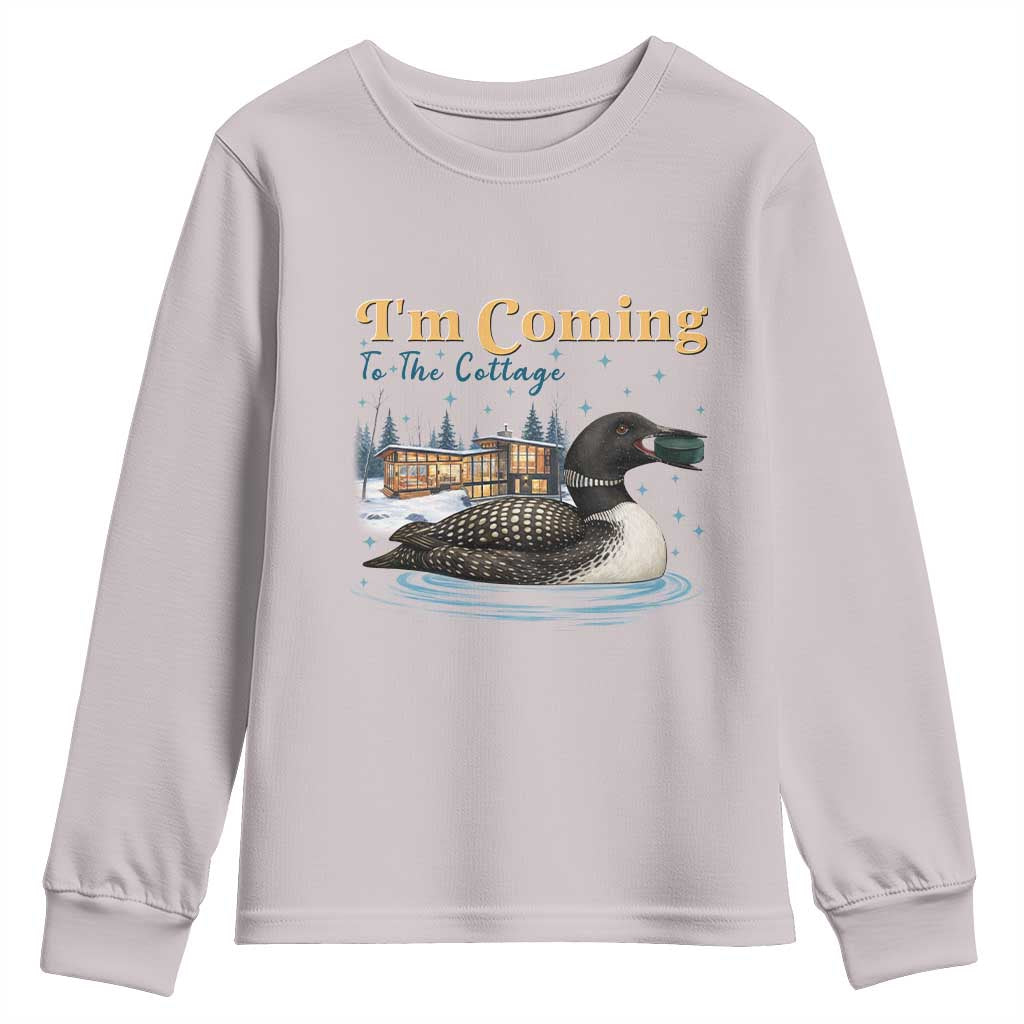I Am Coming To The Cottage Youth Sweatshirt Stupid Canadian Wolf Bird