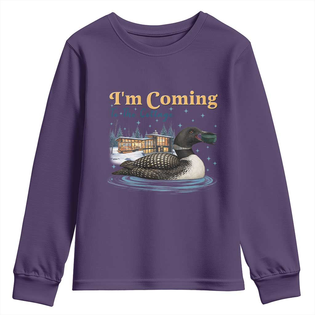 I Am Coming To The Cottage Youth Sweatshirt Stupid Canadian Wolf Bird