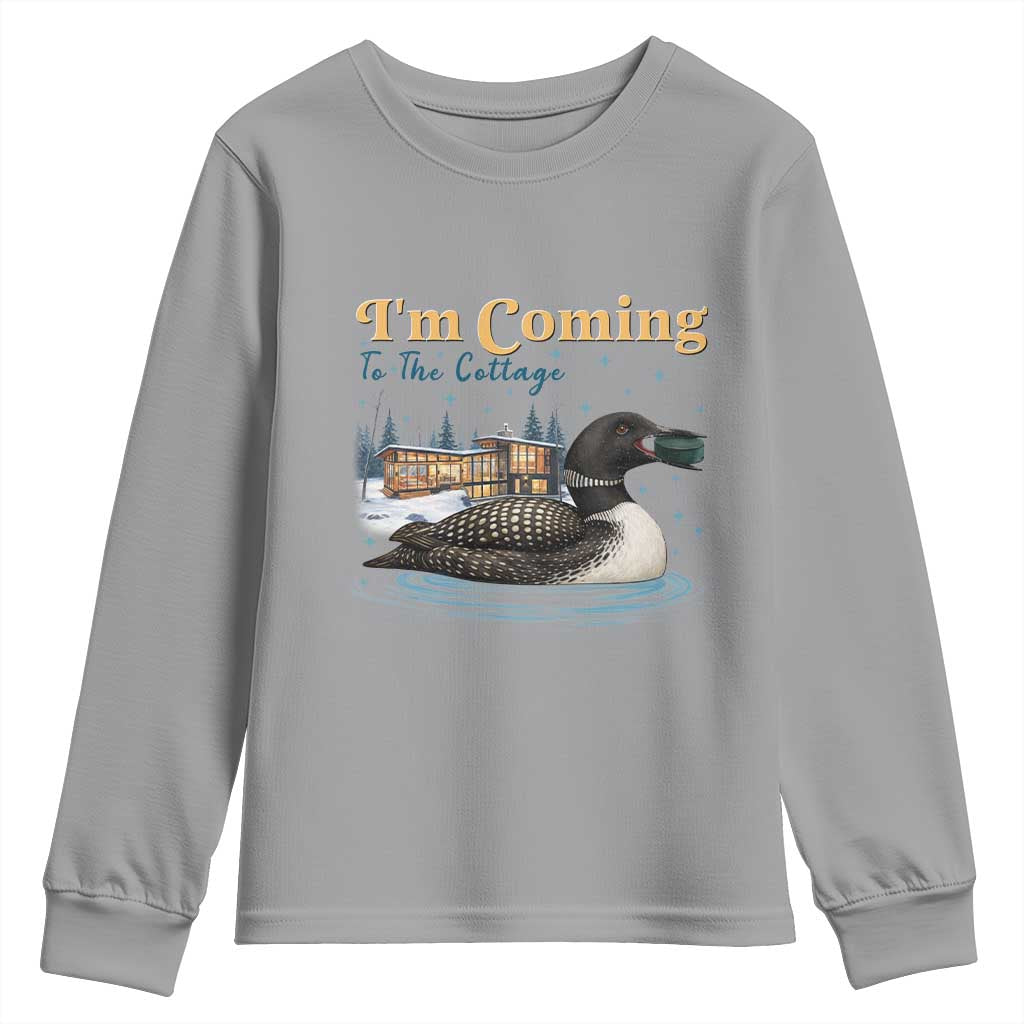 I Am Coming To The Cottage Youth Sweatshirt Stupid Canadian Wolf Bird