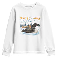 I Am Coming To The Cottage Youth Sweatshirt Stupid Canadian Wolf Bird